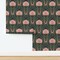 Art Deco Peony Dark Blue Pink Green Floral Abstract Botanical Nouveau Custom Removable Wallpaper by Spoonflower Peel & Stick Wallpaper 2FT Wide